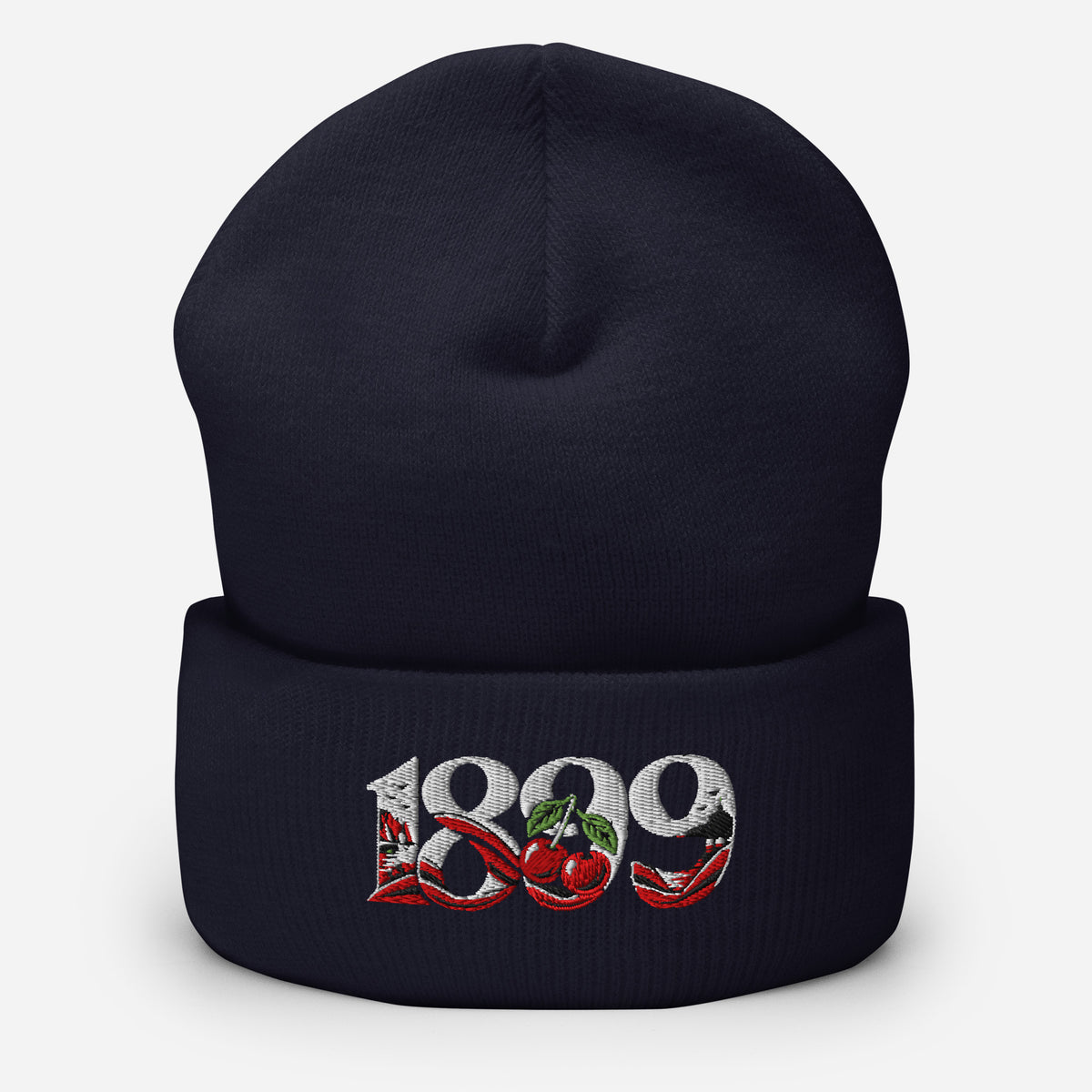 Bournemouth 1899 Heritage Cherries Embroidered Football Beanie – navy front view