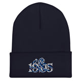 Chelsea 1905 Heritage Lion Embroidered Football Beanie – navy front view