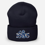 Chelsea 1905 Heritage Lion Embroidered Football Beanie – navy front view