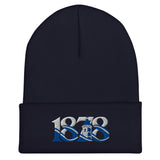 Everton 1878 Heritage Tower Embroidered Football Beanie – navy front view