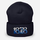 Everton 1878 Heritage Tower Embroidered Football Beanie – navy front view