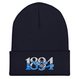 Manchester 1894 Worker Bee Heritage Embroidered Football Beanie – navy front view