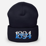 Manchester 1894 Worker Bee Heritage Embroidered Football Beanie – navy front view
