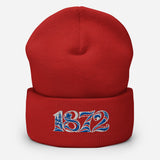 Rangers 1872 founding year embroidered football beanie in Red – product image 1
