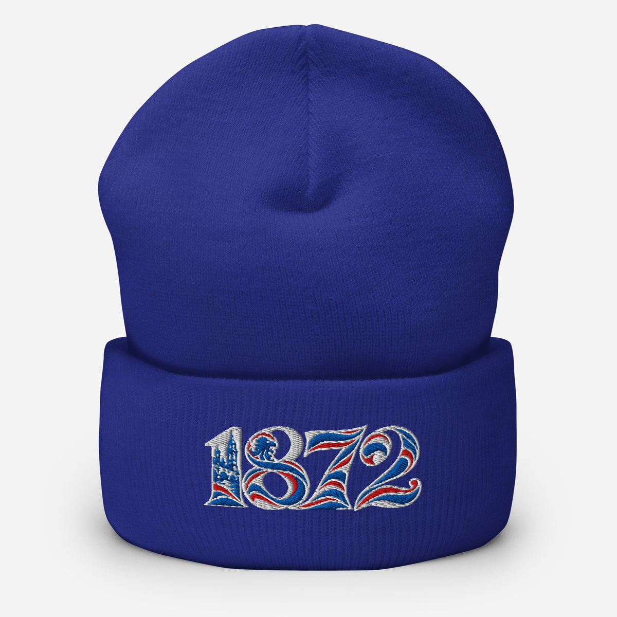 Rangers 1872 founding year embroidered football beanie in Royal Blue – product image 1
