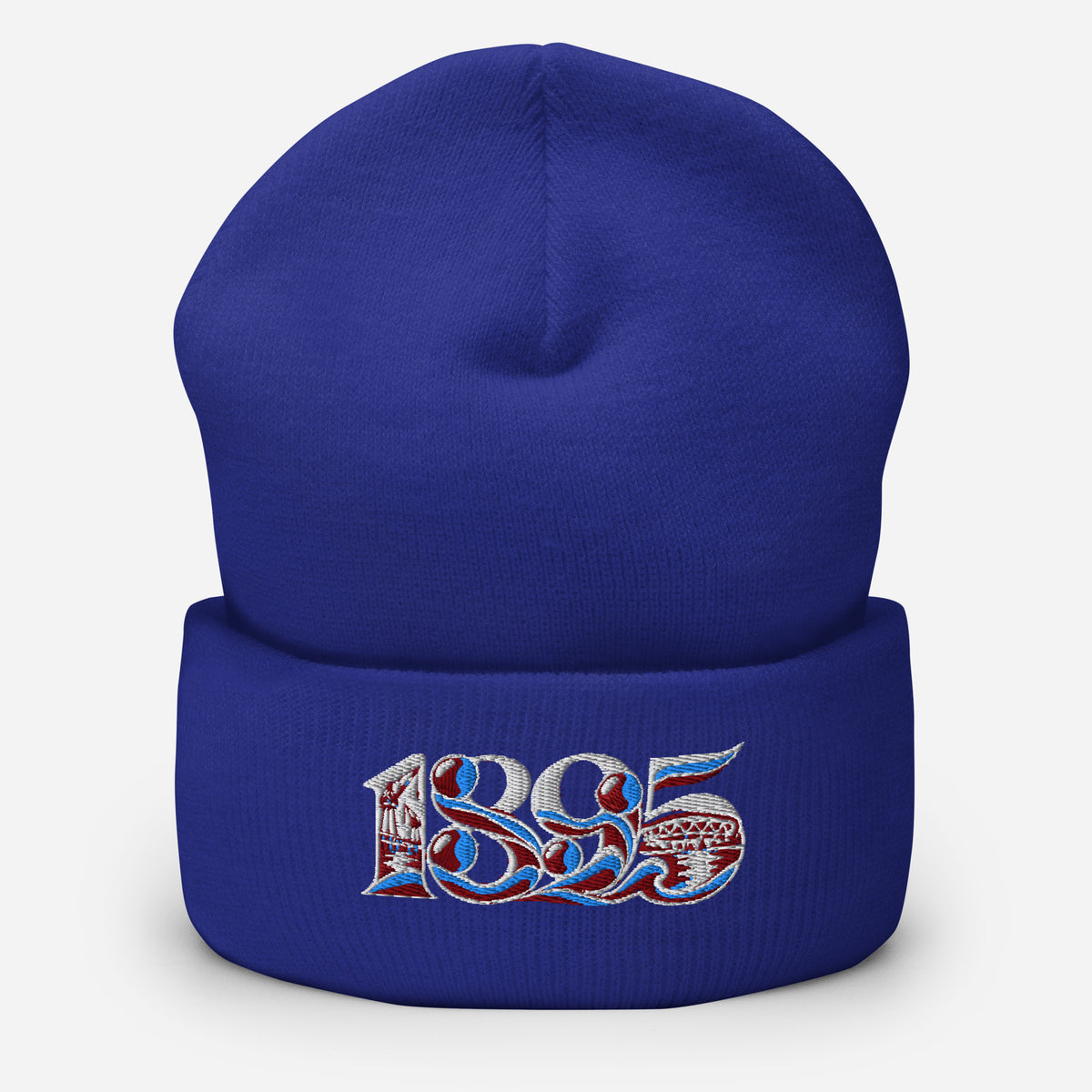West Ham 1895 Heritage Embroidered Football Beanie – royal front view