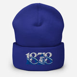 Everton 1878 Heritage Tower Embroidered Football Beanie – royal front view