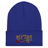 Aston Villa 1874 Lion Heritage Embroidered Football Beanie – royal front view