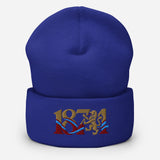 Aston Villa 1874 Lion Heritage Embroidered Football Beanie – royal front view