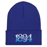 Manchester 1894 Worker Bee Heritage Embroidered Football Beanie – royal front view