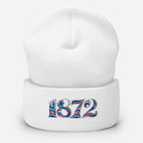 Rangers 1872 founding year embroidered football beanie in White – product image 1