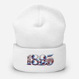 West Ham 1895 Heritage Embroidered Football Beanie – white front view