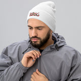 Arsenal 1886 Heritage Embroidered Football Beanie – white front view