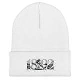 Newcastle United 1892 Heritage Embroidered Football Beanie – white front view