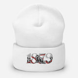 Fulham 1879 Heritage Embroidered Football Beanie – white front view