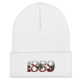 Brentford 1889 Heritage Bees Embroidered Football Beanie – white front view