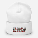 Brentford 1889 Heritage Bees Embroidered Football Beanie – white front view