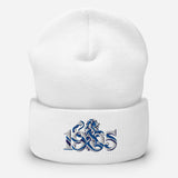 Chelsea 1905 Heritage Lion Embroidered Football Beanie – white front view