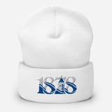 Everton 1878 Heritage Tower Embroidered Football Beanie – white front view