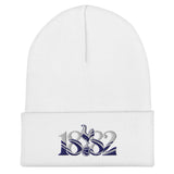 Tottenham Hotspur 1882 Heritage Embroidered Football Beanie – white front view