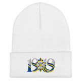 Leeds 1919 White Rose Heritage Embroidered Football Beanie – white front view