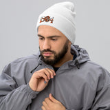 Hull 1904 Tigers Heritage Embroidered Football Beanie – white front view