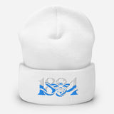 Manchester 1894 Worker Bee Heritage Embroidered Football Beanie – white front view