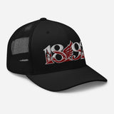 Liverpool 1892 Heritage Liver Bird Embroidered Football Trucker Cap – black right front view
