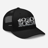 Newcastle United 1892 Heritage Embroidered Football Trucker Cap – black right front view