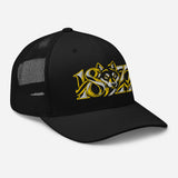 Wolves 1877 Heritage Wolf embroidered football trucker cap, black colour, right-front view