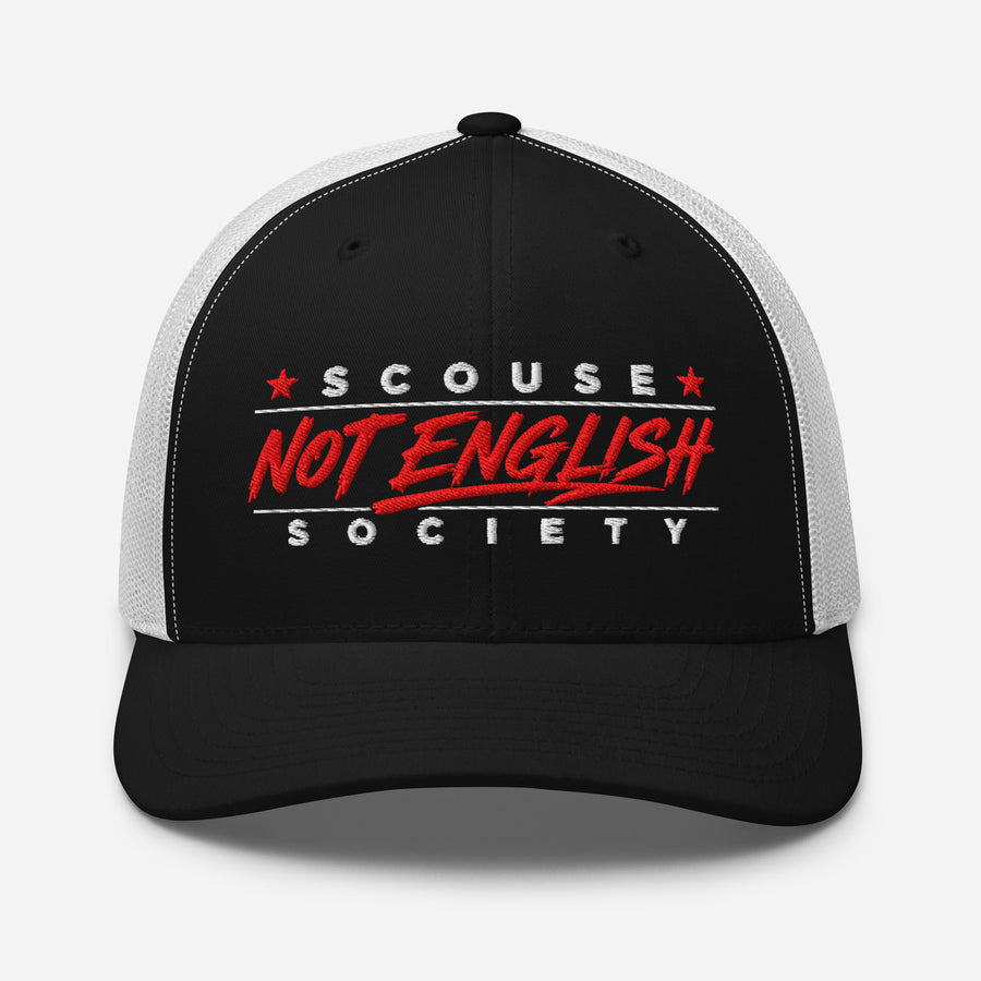 Scouse Not English Society Embroidered Trucker Cap