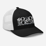 Newcastle United 1892 Heritage Embroidered Football Trucker Cap – black white right front view