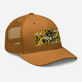 Wolves 1877 Heritage Wolf embroidered football trucker cap, caramel colour, right-front view