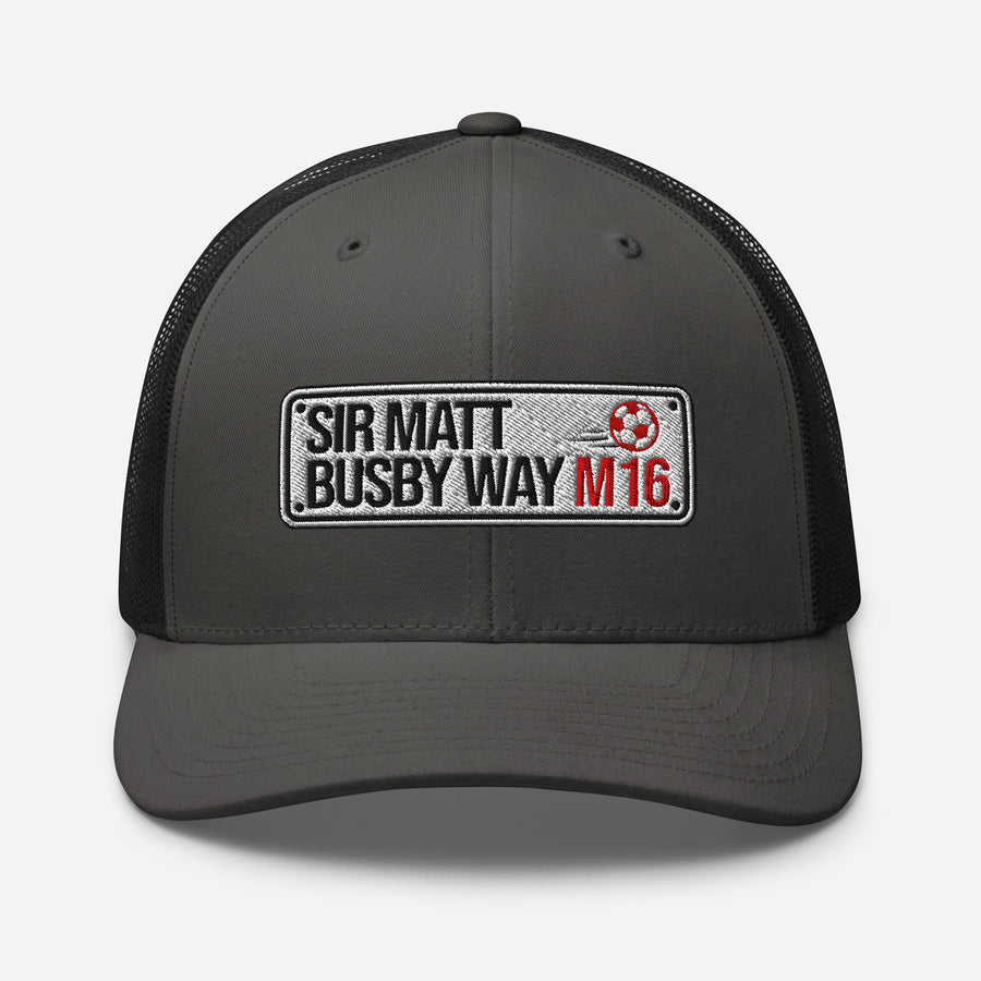 Manchester United Street Sign Embroidered Trucker Cap