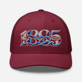 West Ham 1895 Heritage Embroidered Football Trucker Cap – cranberry front view