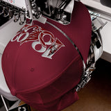 Liverpool 1892 Heritage Liver Bird Embroidered Football Trucker Cap – cranberry front view