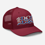 West Ham 1895 Heritage Embroidered Football Trucker Cap – cranberry right front view