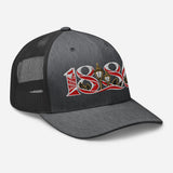 Arsenal 1886 Heritage Embroidered Football Trucker Cap – dark heather gray right front view