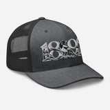 Newcastle United 1892 Heritage Embroidered Football Trucker Cap – dark heather gray right front view