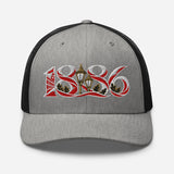 Arsenal 1886 Heritage Embroidered Football Trucker Cap – heather black front view