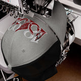 Liverpool 1892 Heritage Liver Bird Embroidered Football Trucker Cap – heather black front view