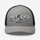 Newcastle United 1892 Heritage Embroidered Football Trucker Cap – heather black front view