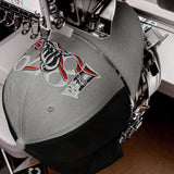 Fulham 1879 Heritage embroidered football trucker cap, heather black colour, front view