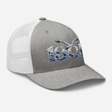 Brighton 1901 Heritage Seagulls Embroidered Football Trucker Cap – heather grey white right front view