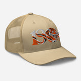 Hull 1904 Tigers Heritage embroidered football trucker cap, khaki colour, right-front view