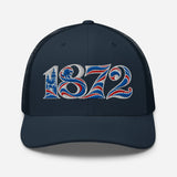 Rangers 1872 Founding Year Inspired Embroidered Football Trucker Cap – navy front view