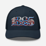 West Ham 1895 Heritage Embroidered Football Trucker Cap – navy front view