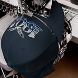 Brighton 1901 Heritage Seagulls Embroidered Football Trucker Cap – navy front view