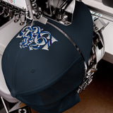 Chelsea 1905 Heritage Lion embroidered football trucker cap, navy colour, front view