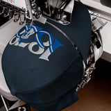 Everton 1878 Heritage Tower embroidered football trucker cap, navy colour, front view
